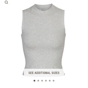 SKIMS COTTON JERSEY MOCK NECK TANK LARGE NWOT